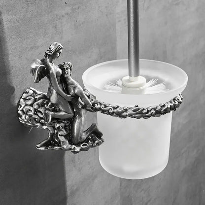 Romantic silver angel bathroom hardware set – bathroom decor