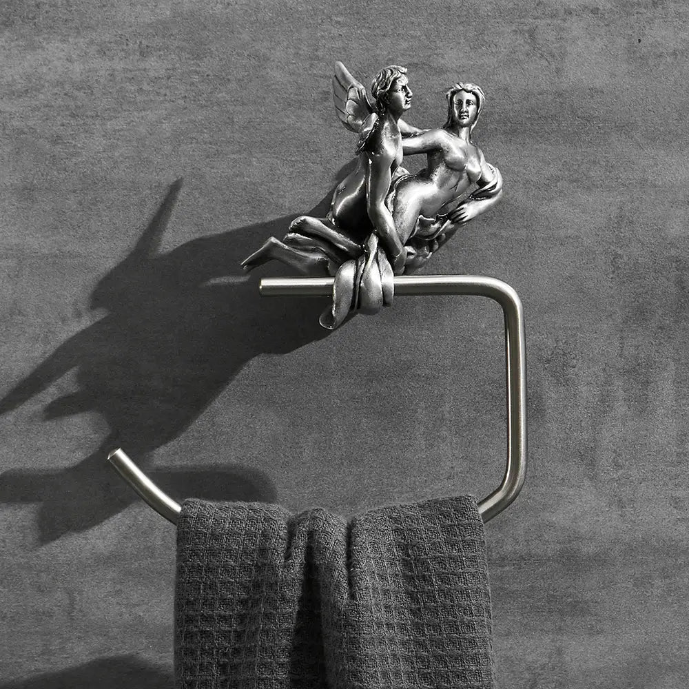 Romantic silver angel bathroom hardware set – bathroom decor
