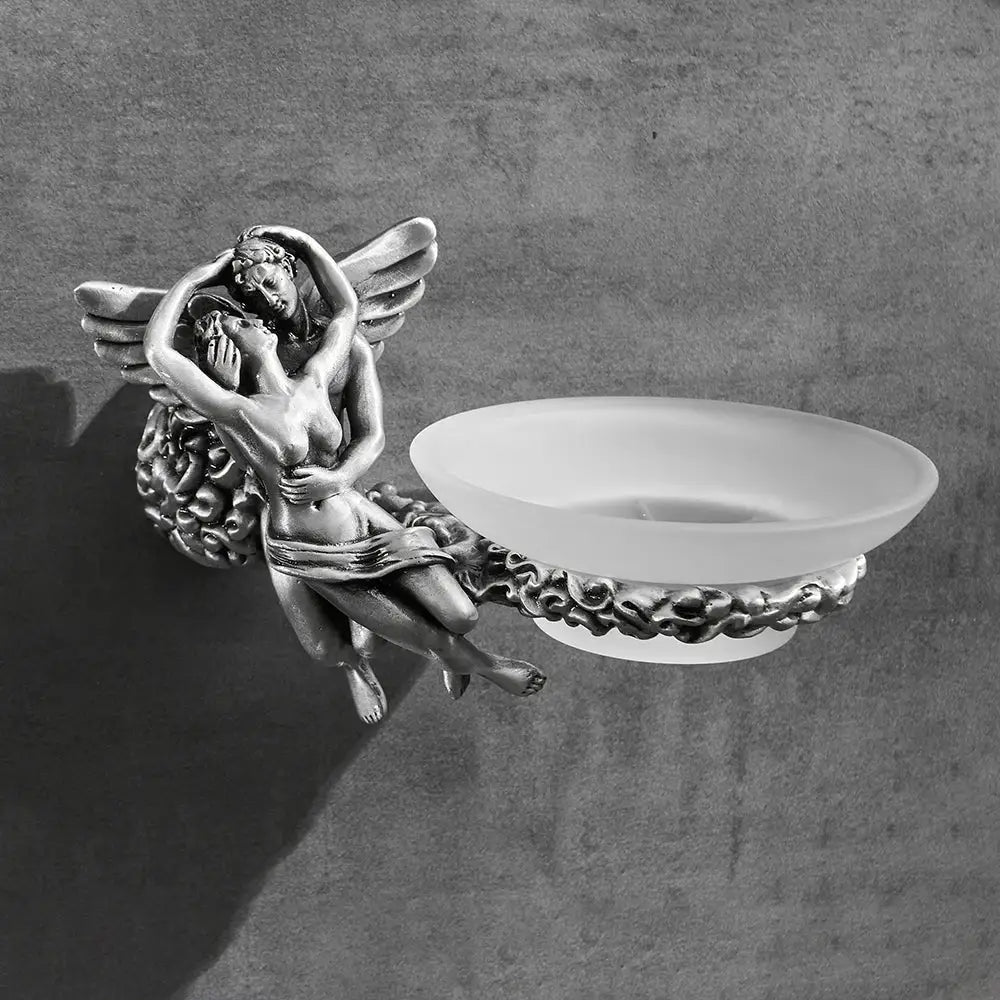 Romantic silver angel bathroom hardware set – bathroom decor