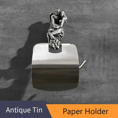 Romantic silver angel bathroom hardware set – bathroom decor