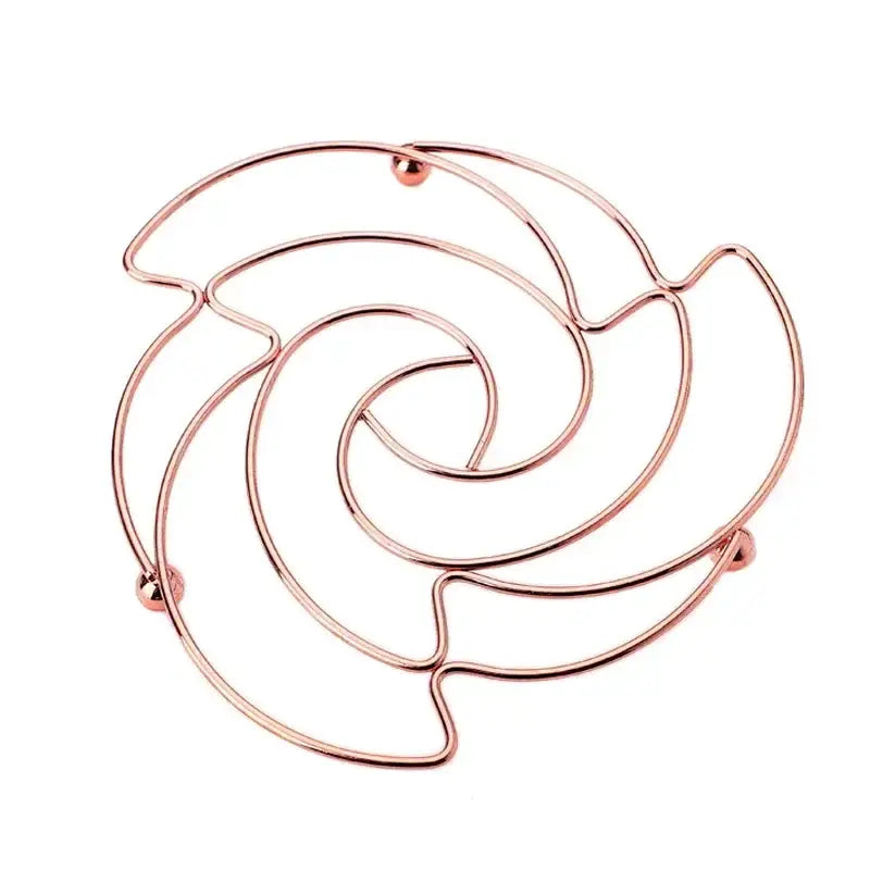 Rose flower iron pan pot mat black & rose gold kitchen coasters