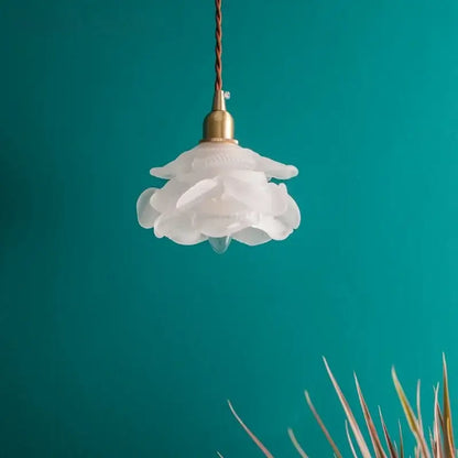 Rose frosted white glass pendant lamp living room light