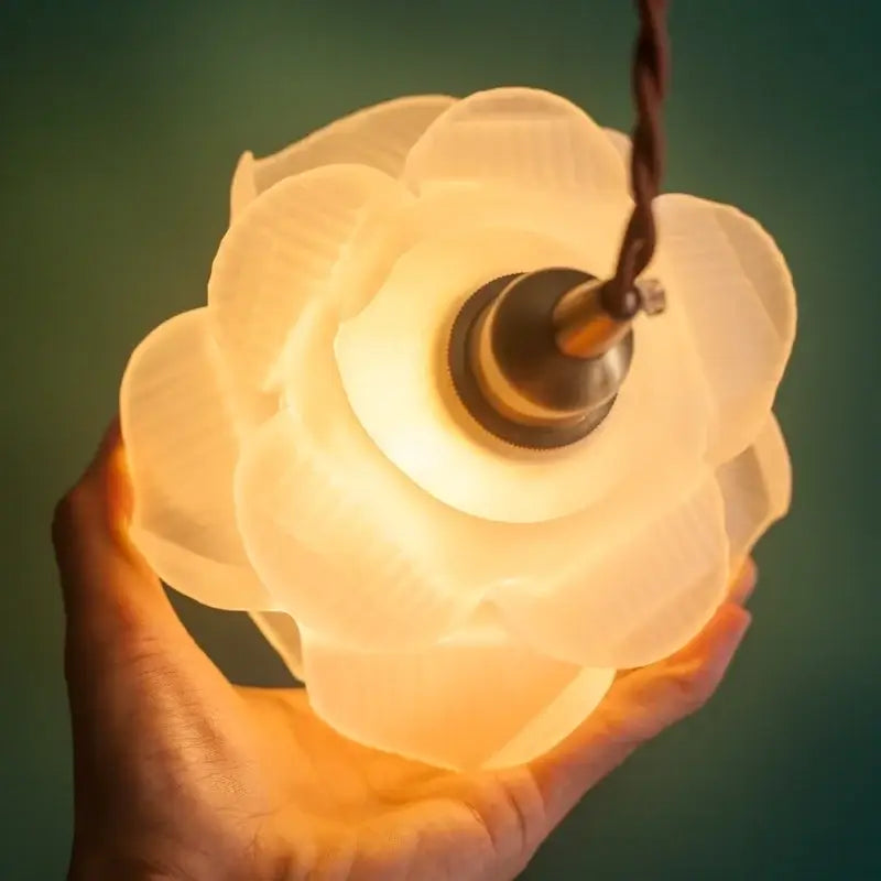 Rose frosted white glass pendant lamp living room light