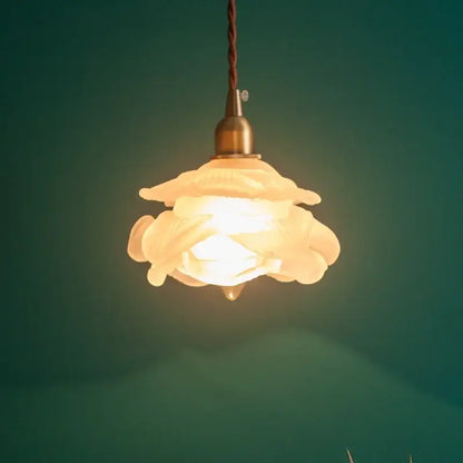 Rose frosted white glass pendant lamp living room light
