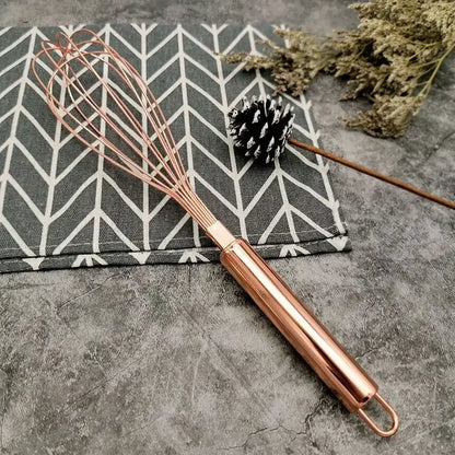 Rose gold & brass steel egg beater whisk set kitchen accessories