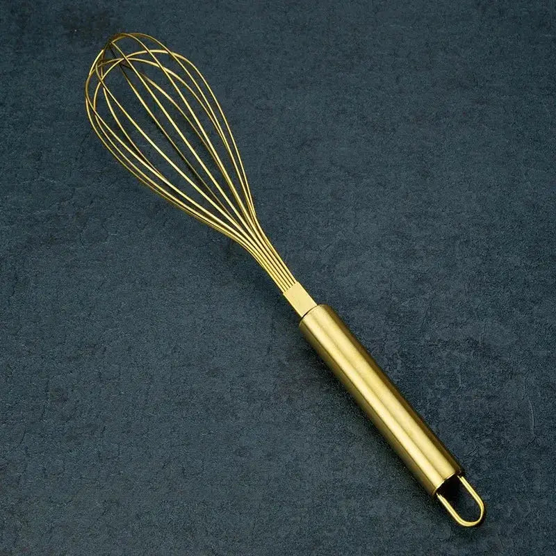 Rose gold & brass steel egg beater whisk set kitchen accessories