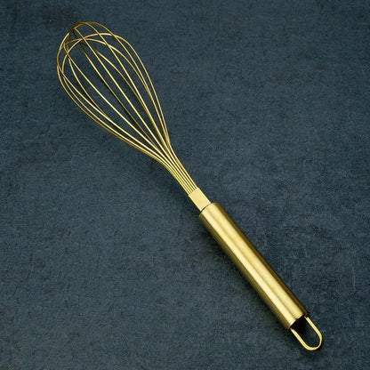 Rose gold & brass steel egg beater whisk set kitchen accessories