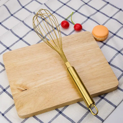 Rose gold & brass steel egg beater whisk set kitchen accessories