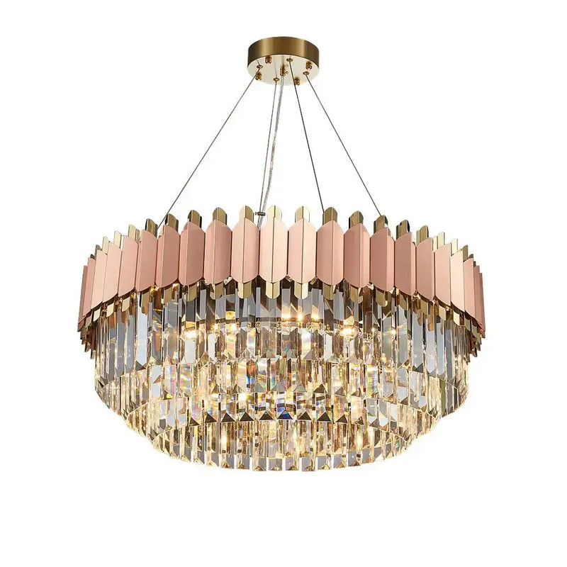 Rose gold & clear e14 led crystal pendant lights dining room