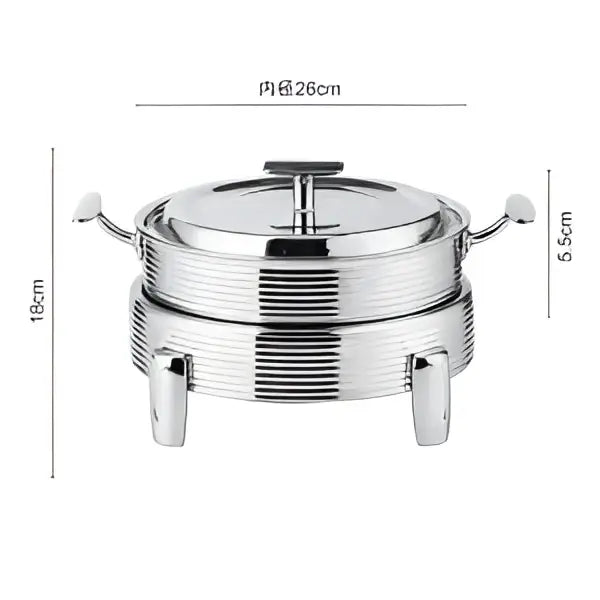 Rose gold ribbed hot pot alcohol set dining room chafing dish