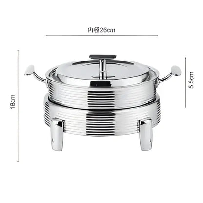 Rose gold ribbed hot pot alcohol set dining room chafing dish