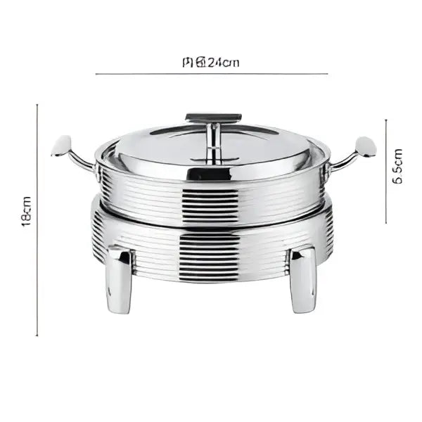 Rose gold ribbed hot pot alcohol set dining room chafing dish