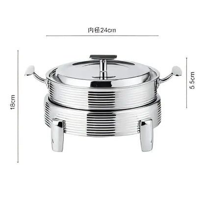 Rose gold ribbed hot pot alcohol set dining room chafing dish