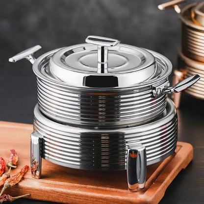 Rose gold ribbed hot pot alcohol set dining room chafing dish