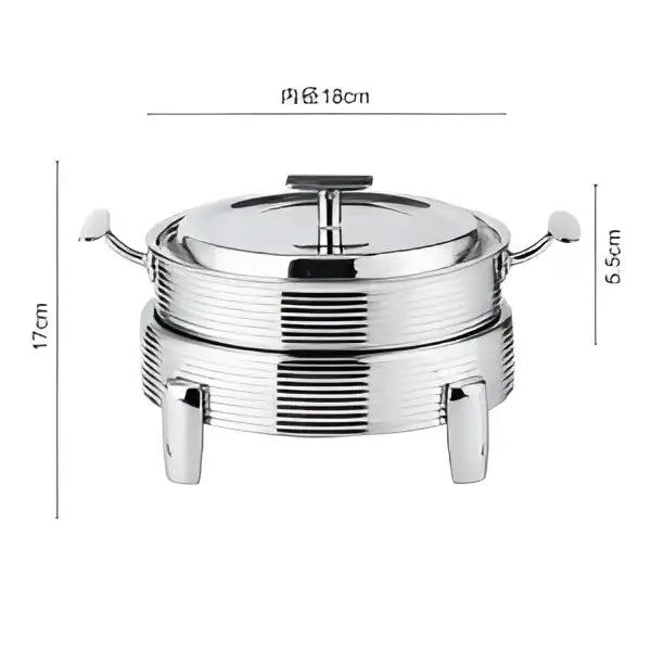 Rose gold ribbed hot pot alcohol set dining room chafing dish