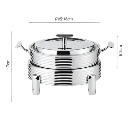 Rose gold ribbed hot pot alcohol set dining room chafing dish
