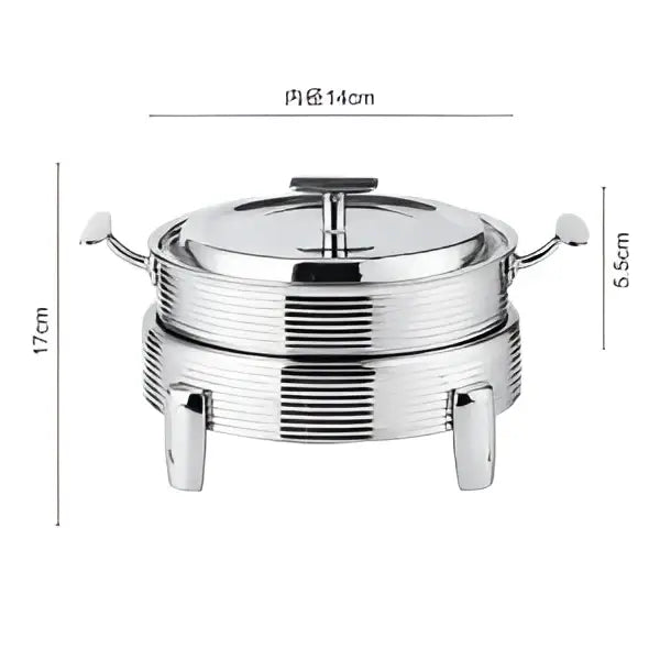 Rose gold ribbed hot pot alcohol set dining room chafing dish