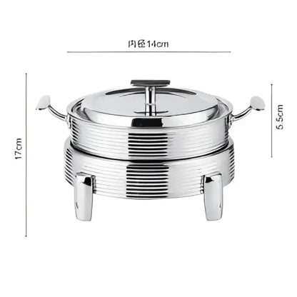 Rose gold ribbed hot pot alcohol set dining room chafing dish