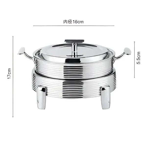 Rose gold ribbed hot pot alcohol set dining room chafing dish