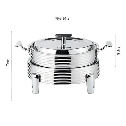 Rose gold ribbed hot pot alcohol set dining room chafing dish