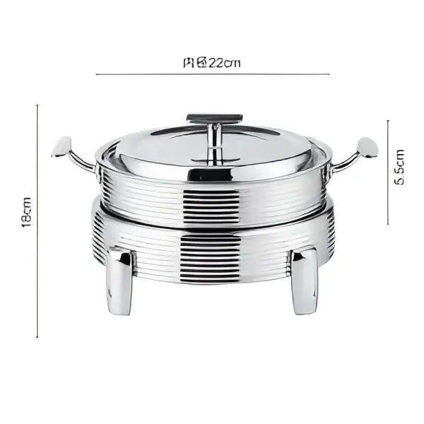 Rose gold ribbed hot pot alcohol set dining room chafing dish