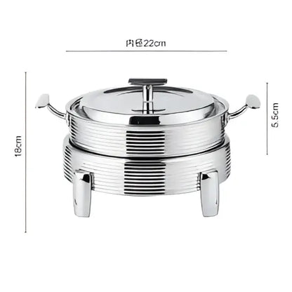 Rose gold ribbed hot pot alcohol set dining room chafing dish