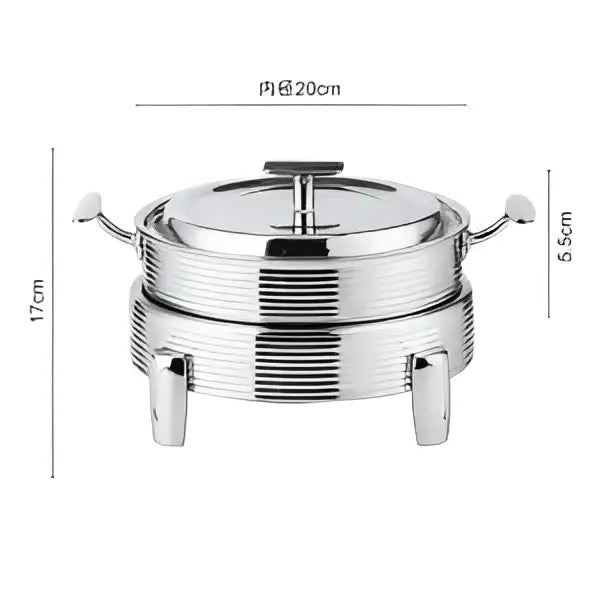 Rose gold ribbed hot pot alcohol set dining room chafing dish