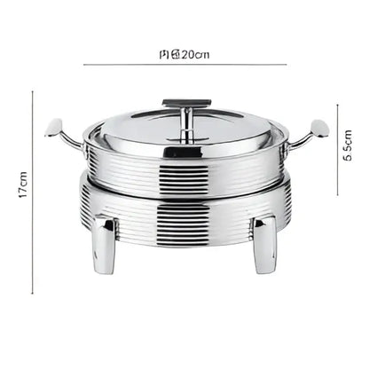 Rose gold ribbed hot pot alcohol set dining room chafing dish