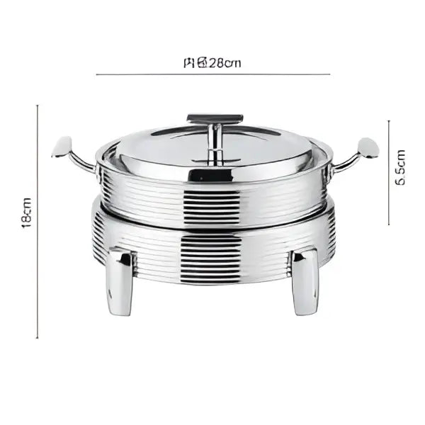 Rose gold ribbed hot pot alcohol set dining room chafing dish