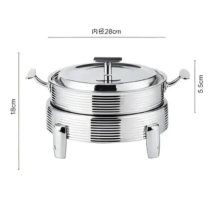 Rose gold ribbed hot pot alcohol set dining room chafing dish