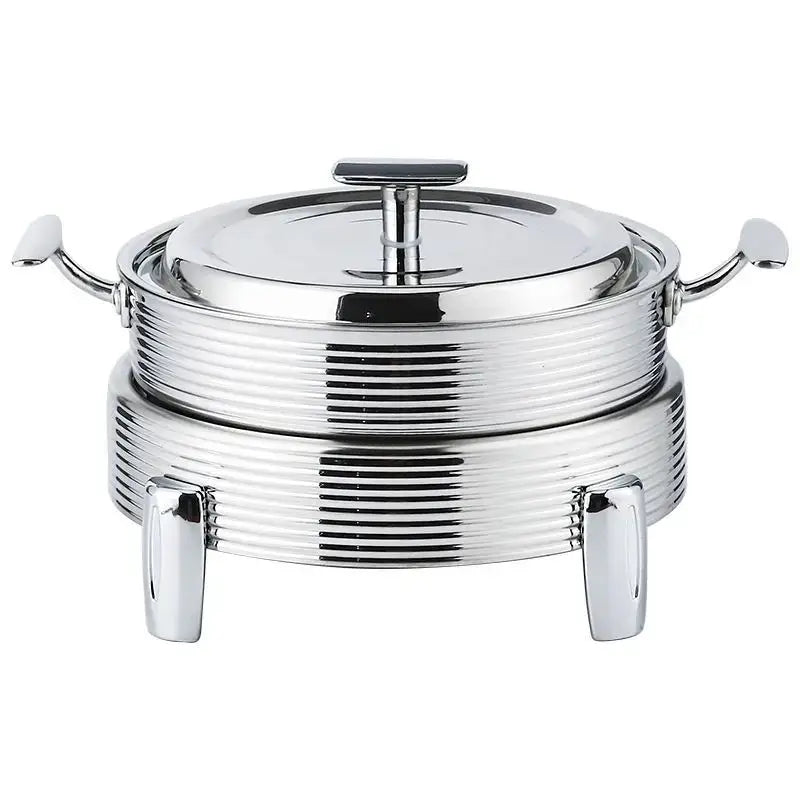 Rose gold ribbed hot pot alcohol set dining room chafing dish