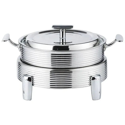 Rose gold ribbed hot pot alcohol set dining room chafing dish