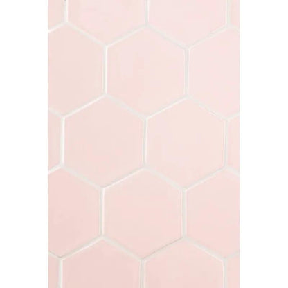 Blush Glossy Hexagon 5 Ceramic Tiles 5