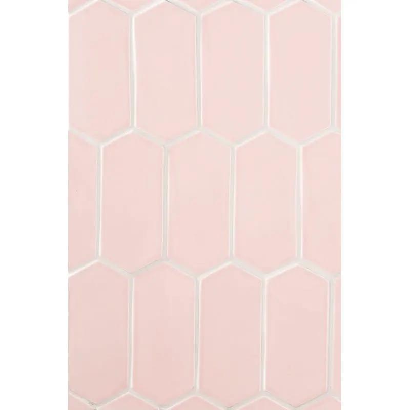 Blush Glossy Picket Ceramic Tiles 3x6