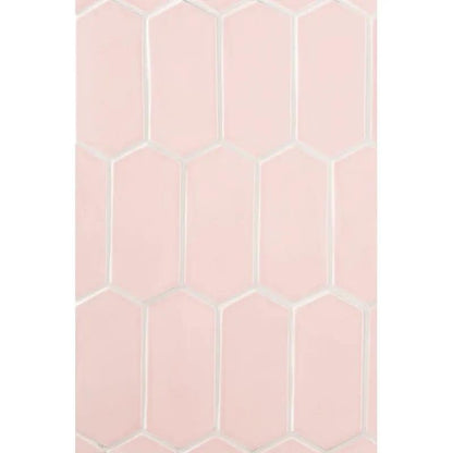 Blush Glossy Picket Ceramic Tiles 3x6