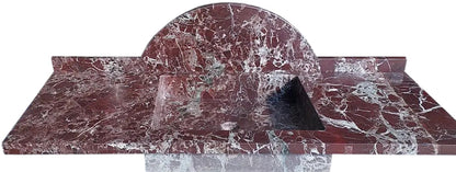 Rosso Levanto Marble Rectangular Wall-mount Sink (W)20" (L)52" (H)5"