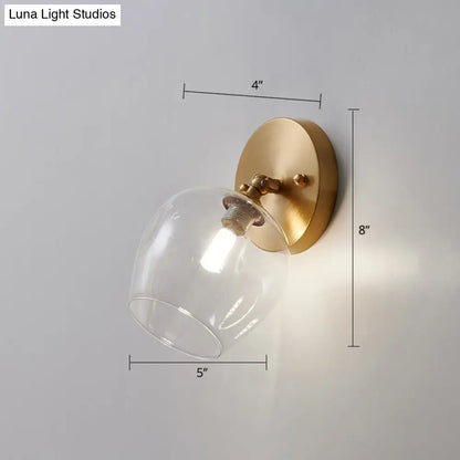 DecorBites™ Rotatable Glass Wall Sconce - Small and Stylish Postmodern Brass Light