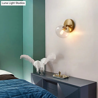 DecorBites™ Rotatable Glass Wall Sconce - Small and Stylish Postmodern Brass Light