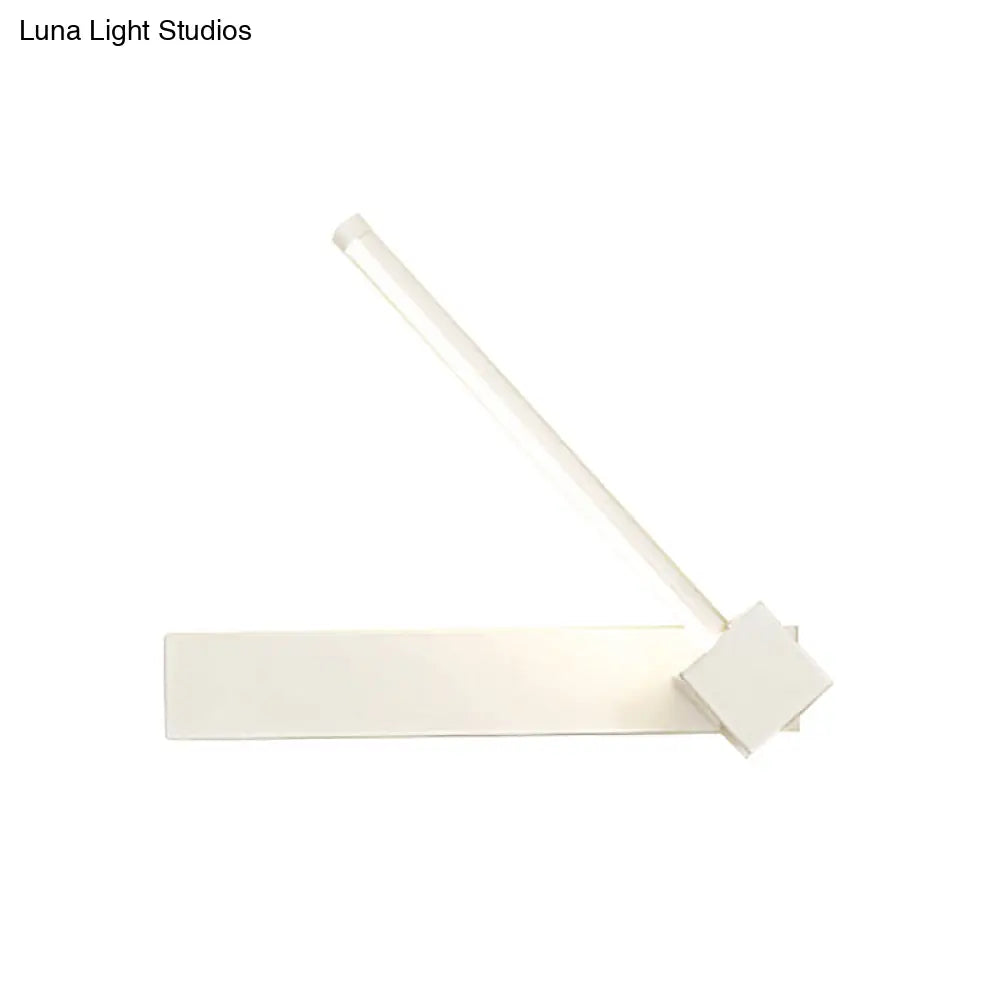 DecorBites™ Rotatable LED Sconce: Modern White/Black Finish with Acrylic Shade for Wall Lighting in Warm/White