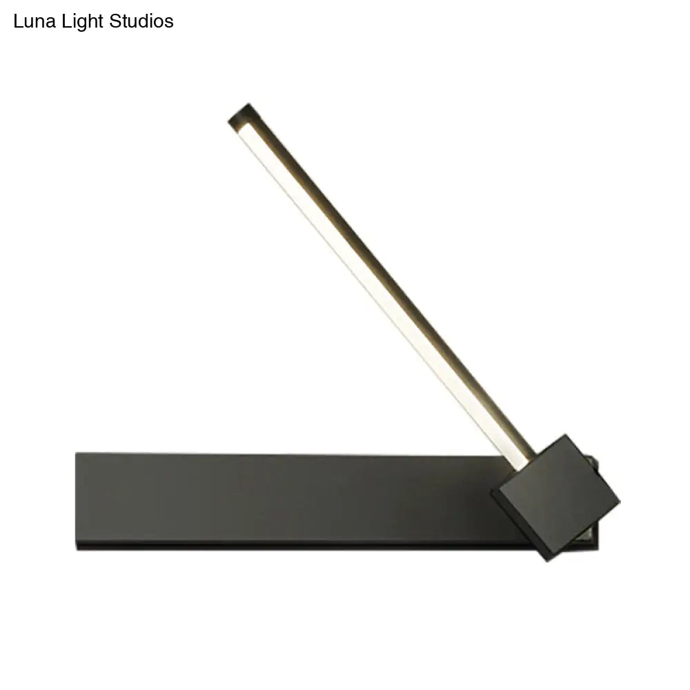 DecorBites™ Rotatable LED Sconce: Modern White/Black Finish with Acrylic Shade for Wall Lighting in Warm/White