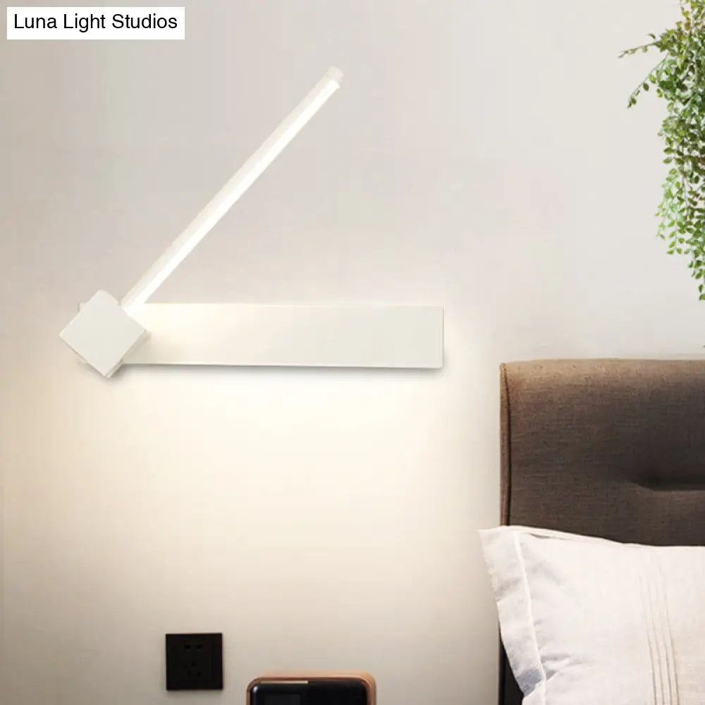 DecorBites™ Rotatable LED Sconce: Modern White/Black Finish with Acrylic Shade for Wall Lighting in Warm/White