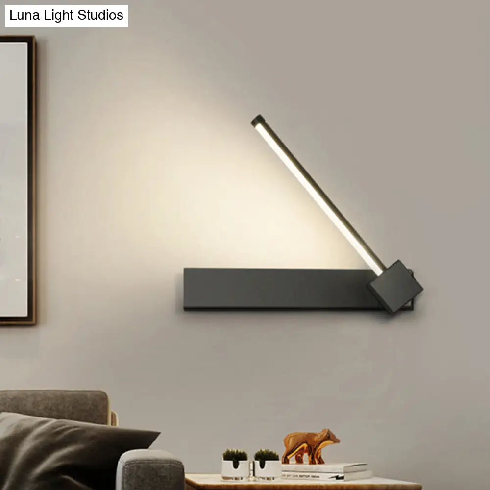 DecorBites™ Rotatable LED Sconce: Modern White/Black Finish with Acrylic Shade for Wall Lighting in Warm/White