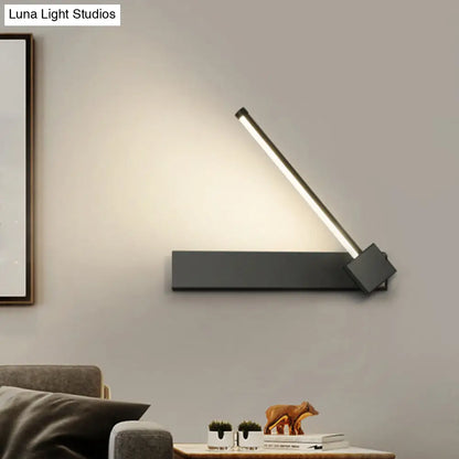 DecorBites™ Rotatable LED Sconce: Modern White/Black Finish with Acrylic Shade for Wall Lighting in Warm/White