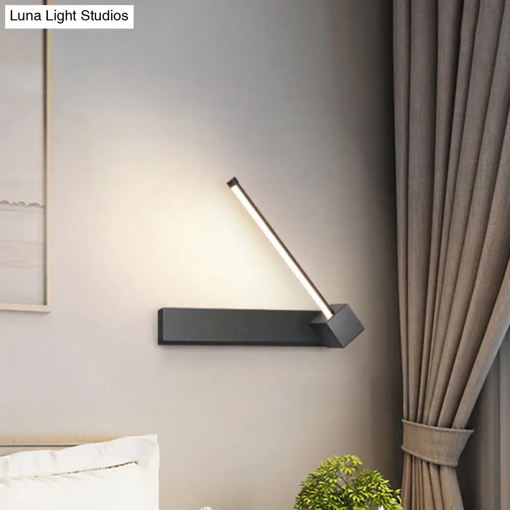 DecorBites™ Rotatable LED Sconce: Modern White/Black Finish with Acrylic Shade for Wall Lighting in Warm/White
