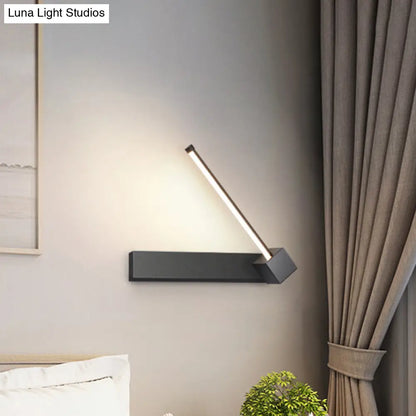 DecorBites™ Rotatable LED Sconce: Modern White/Black Finish with Acrylic Shade for Wall Lighting in Warm/White