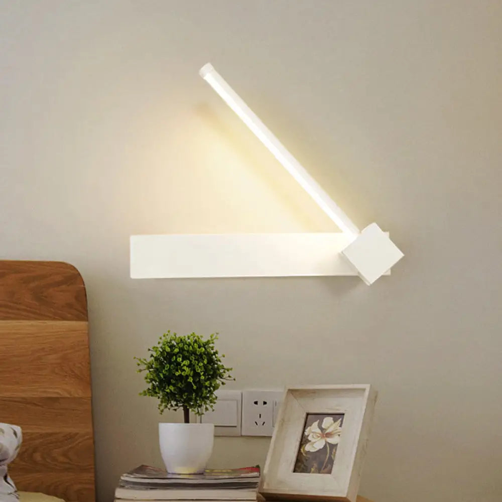 DecorBites™ Rotatable LED Sconce: Modern White/Black Finish with Acrylic Shade for Wall Lighting in Warm/White