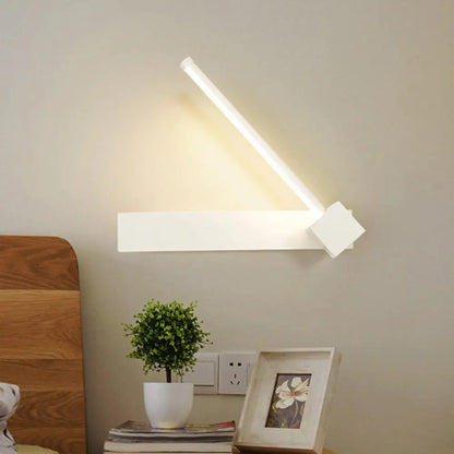 DecorBites™ Rotatable LED Sconce: Modern White/Black Finish with Acrylic Shade for Wall Lighting in Warm/White