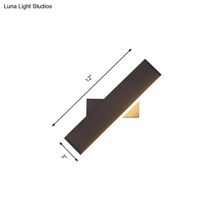 DecorBites™ Rotatable Metal Rectangular Sconce LED Wall Lamp for Bedside, Contemporary Lighting in Coffee/White with Warm/White Light