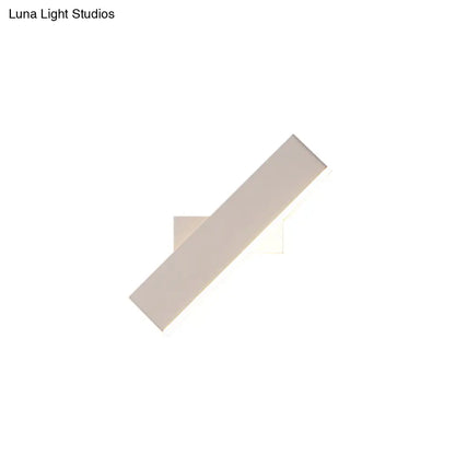 DecorBites™ Rotatable Metal Rectangular Sconce LED Wall Lamp for Bedside, Contemporary Lighting in Coffee/White with Warm/White Light