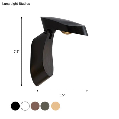 DecorBites™ Rotatable Oval Wall Sconce - Modern Metal LED Bedside Light in White/Black/Gold Finish